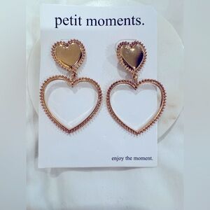 Petite Moments Gold tone  Heart Earrings. NWT.